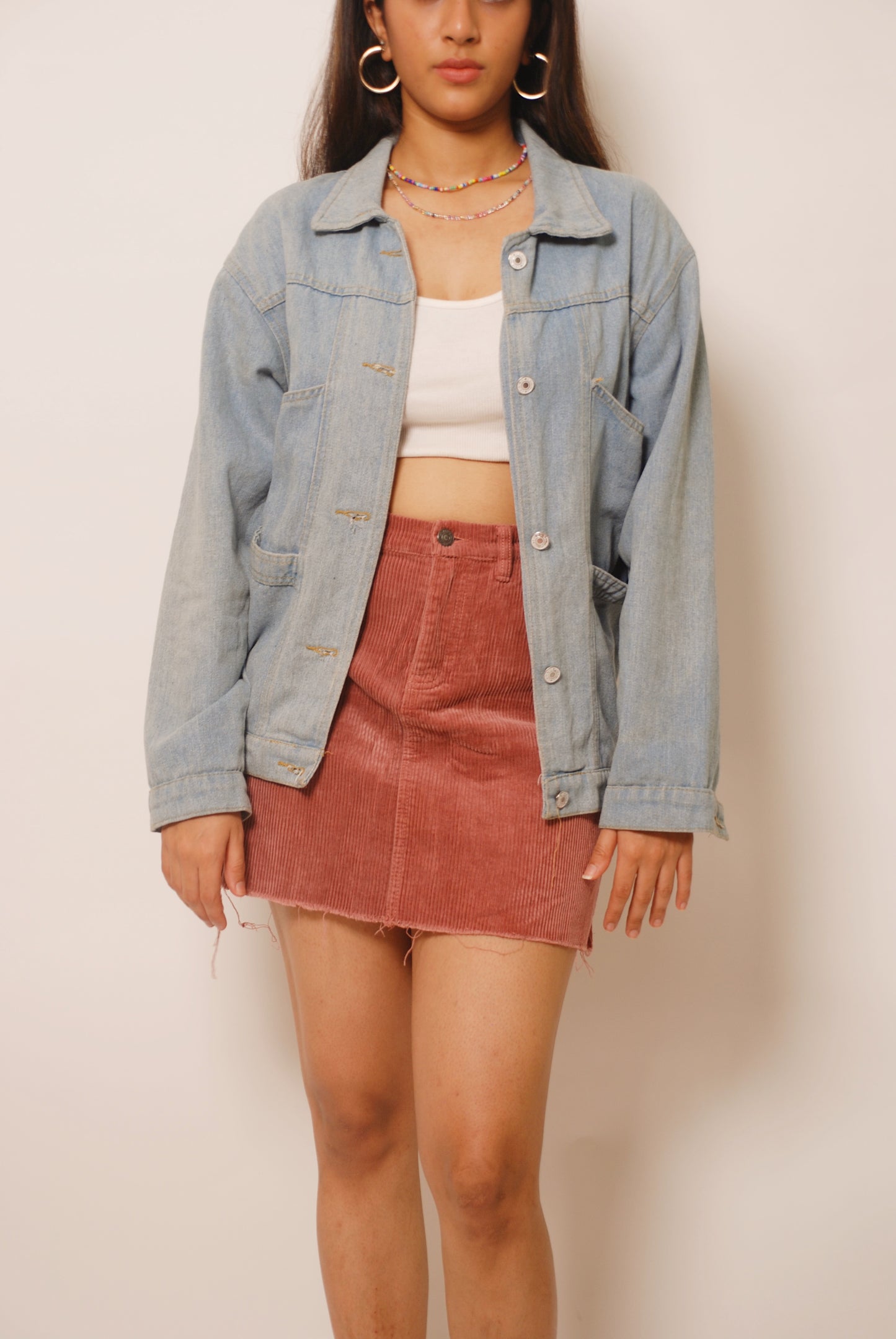 Light blue oversized denim jacket