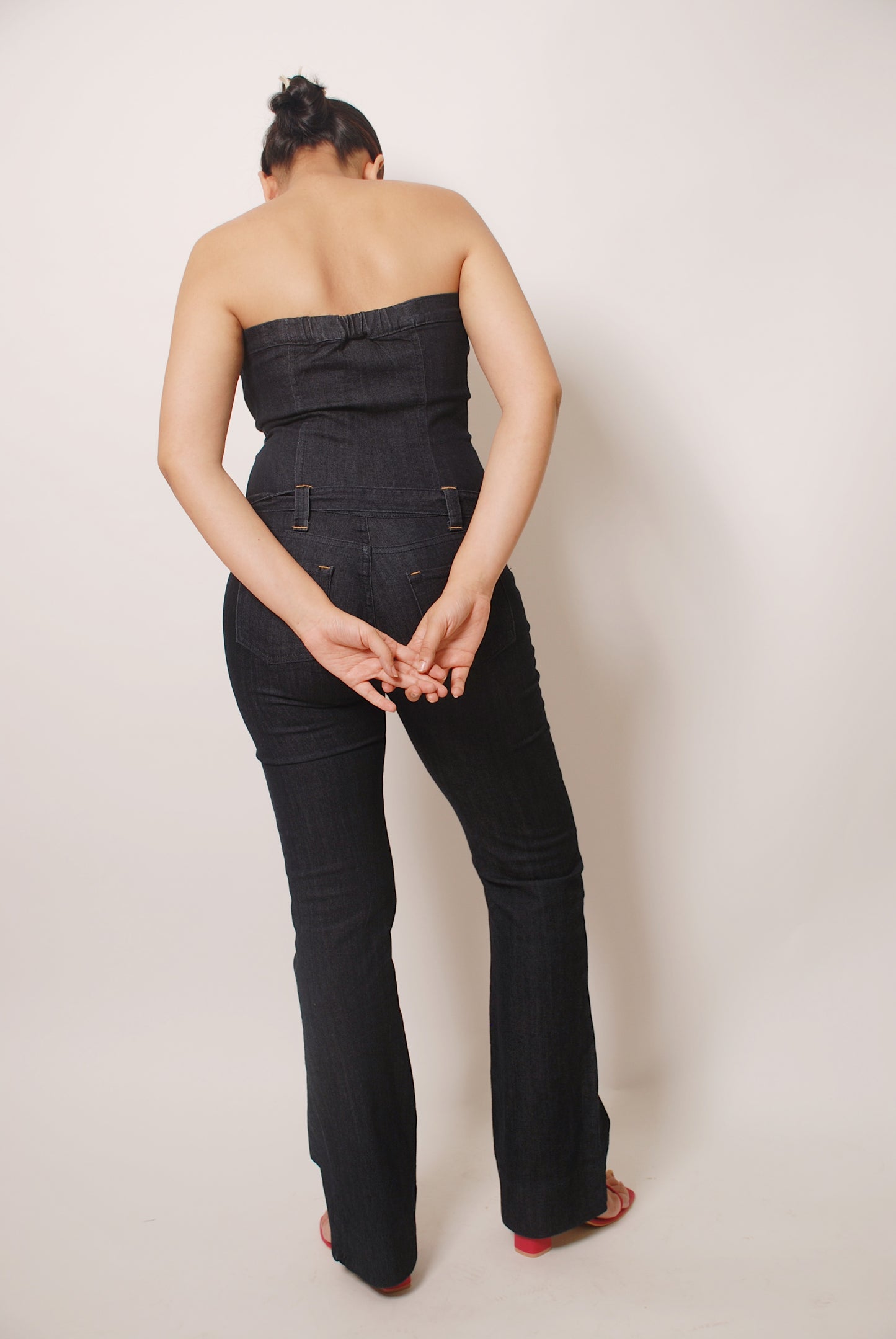 Vintage dark blue denim jumpsuit