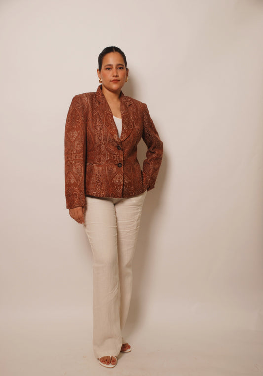 Vintage brown self work blazer