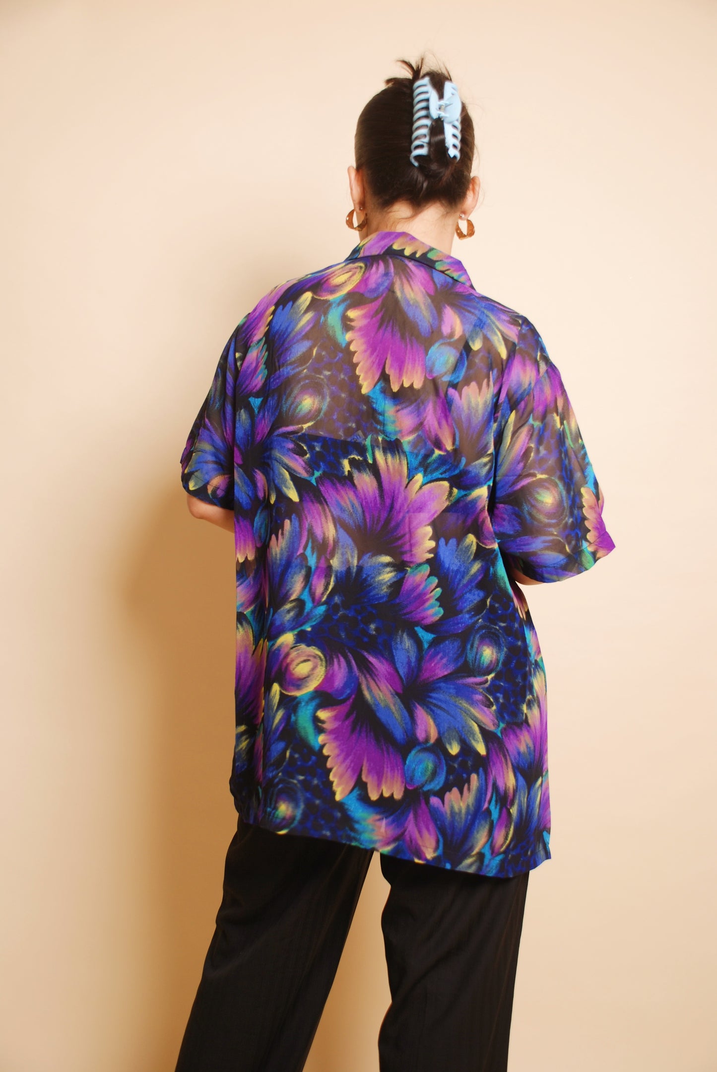 Multicolour dark floral shirt