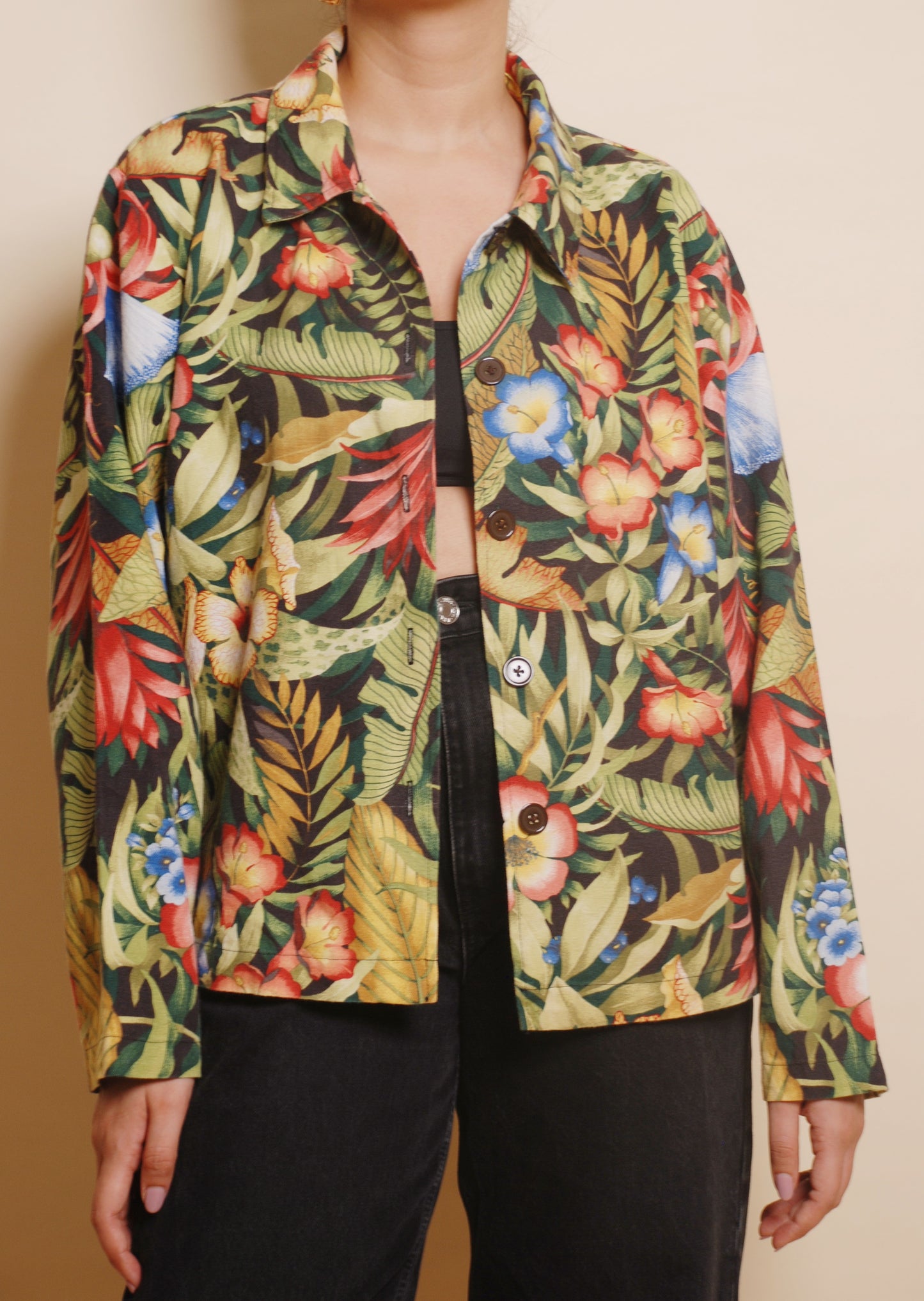 Multicolour tropical print shirt