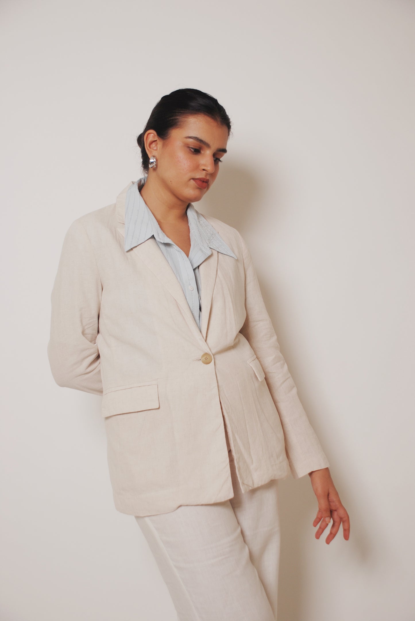 Off white linen blazer