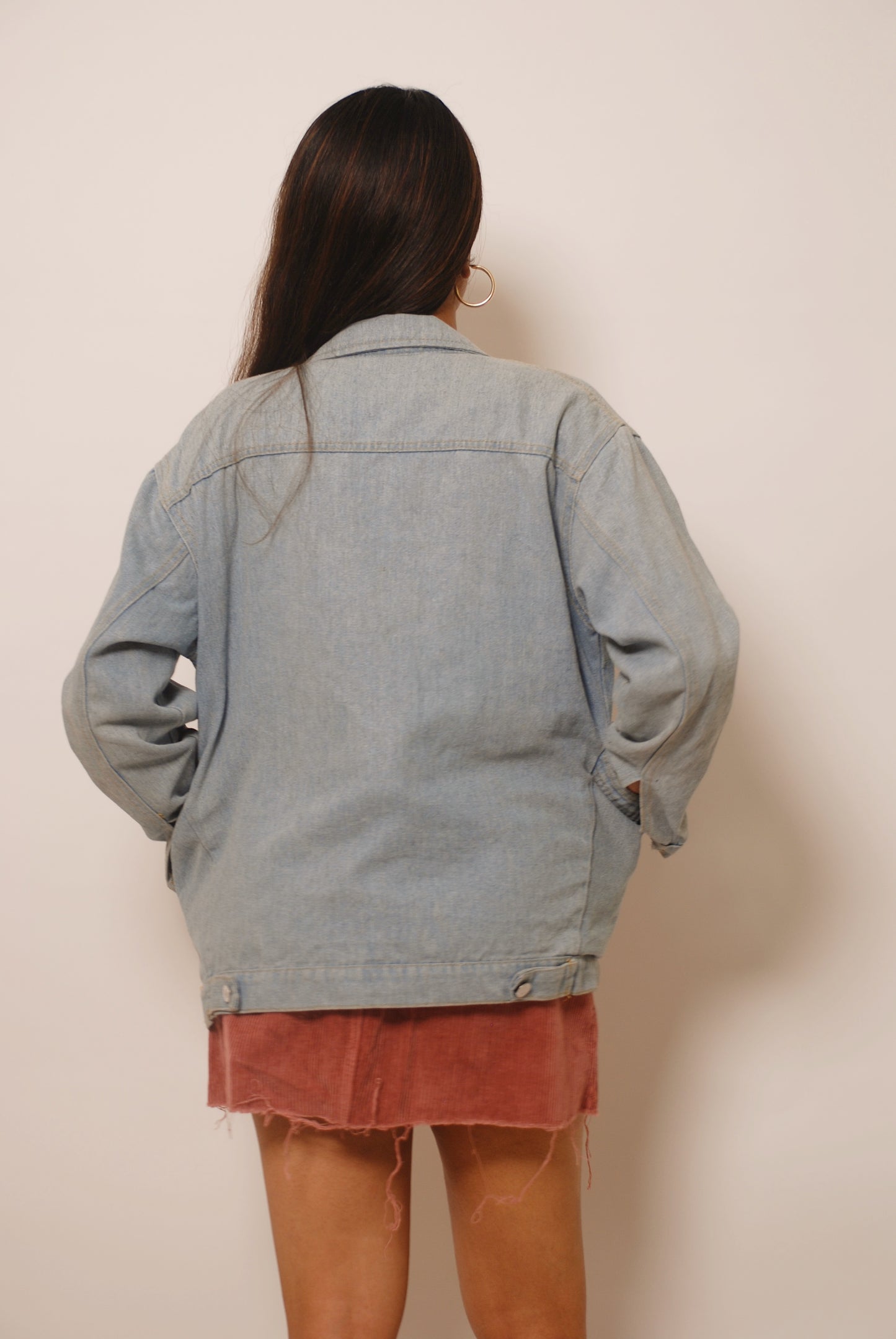 Light blue oversized denim jacket