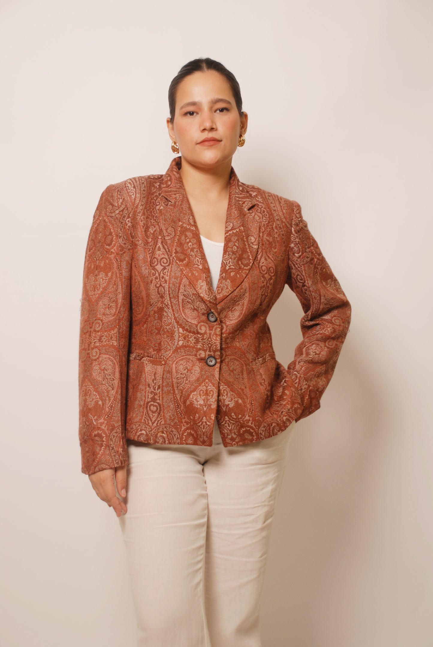 Vintage brown self work blazer