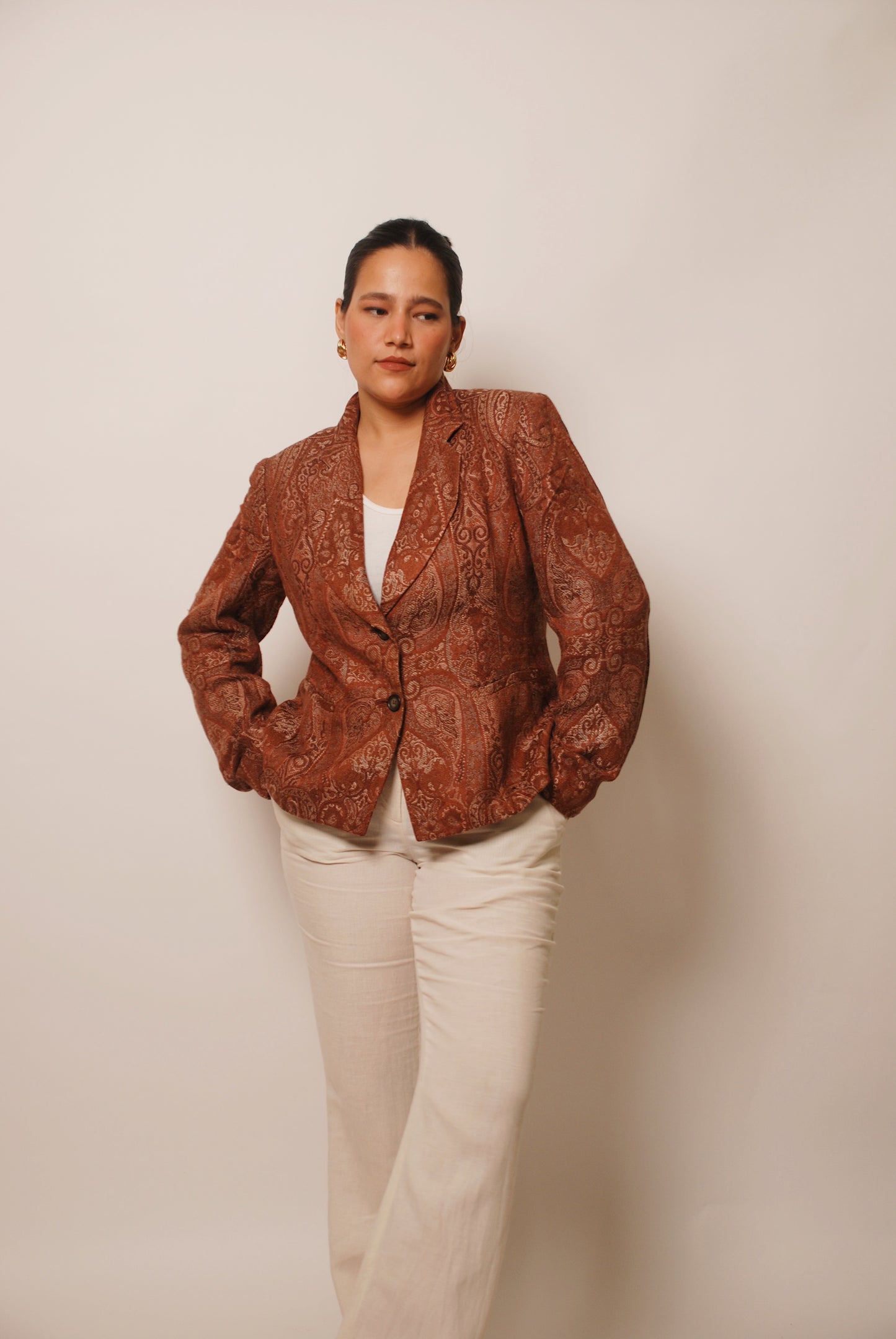 Vintage brown self work blazer