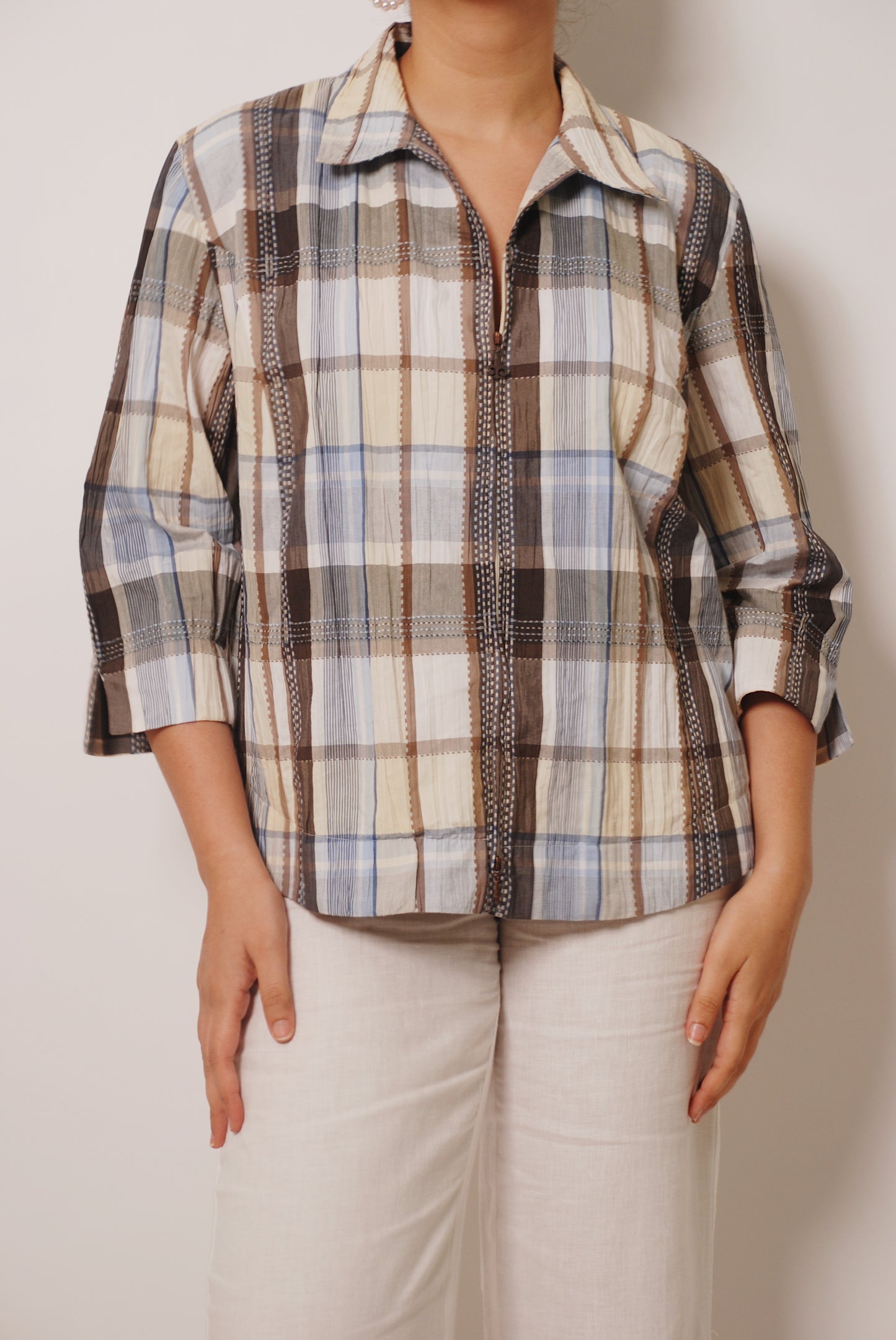 Multicolor checkered textured shirt