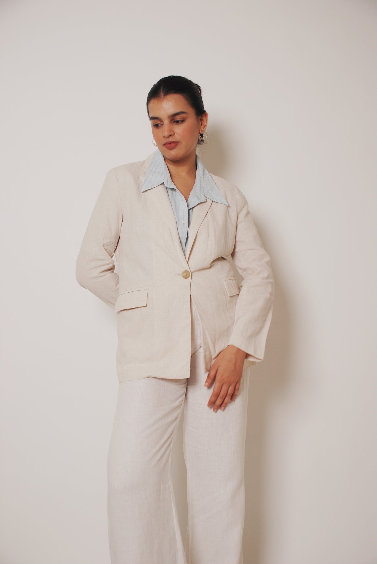 Off white linen blazer