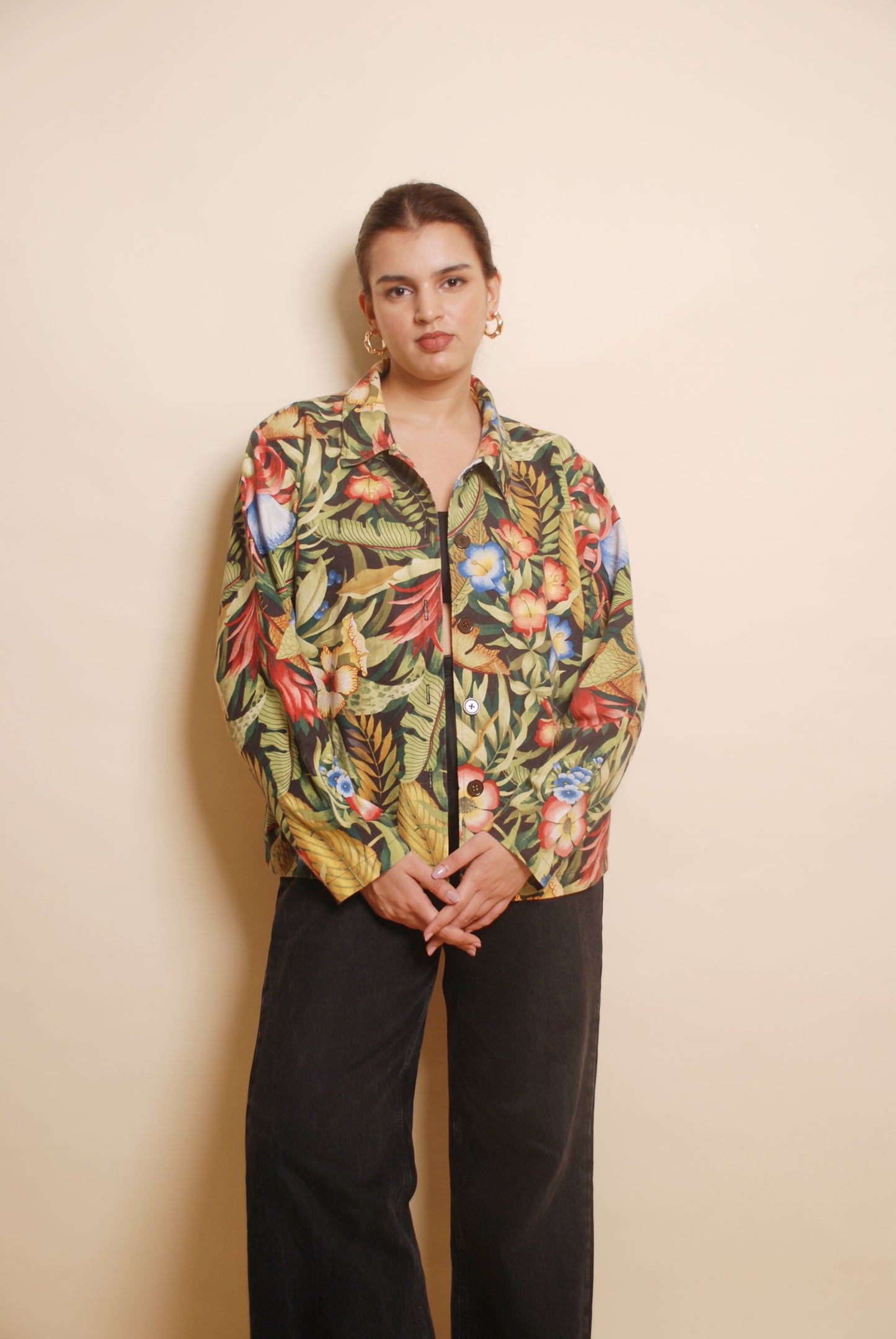 Multicolour tropical print shirt