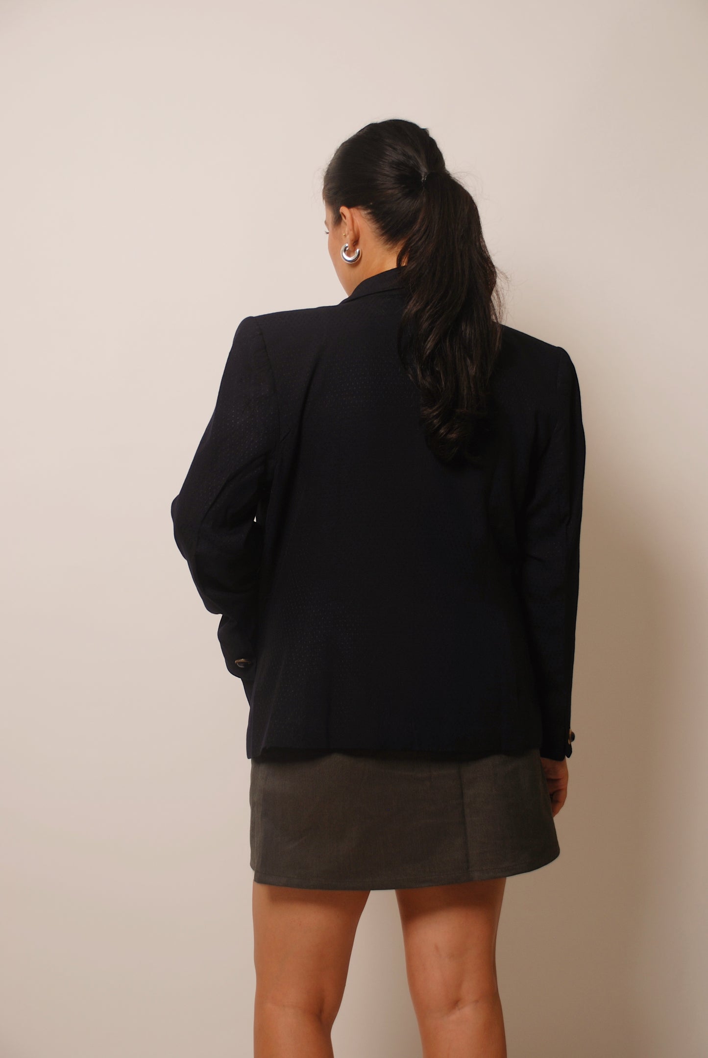 Navy blue double breasted blazer