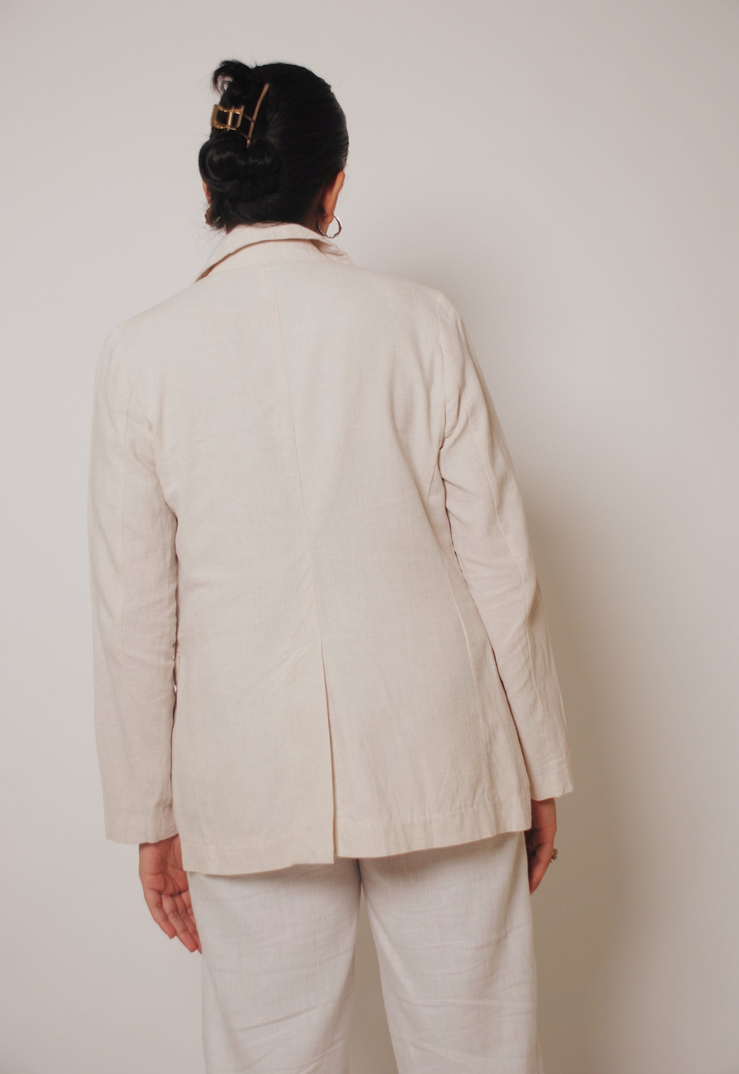 Off white linen blazer