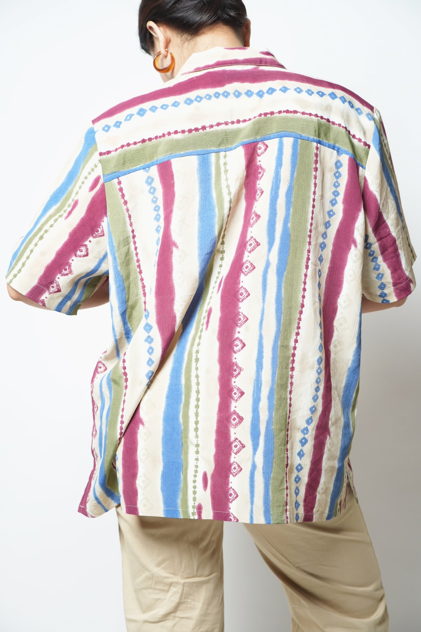 Vintage 70's abstract printed textured resort shirt