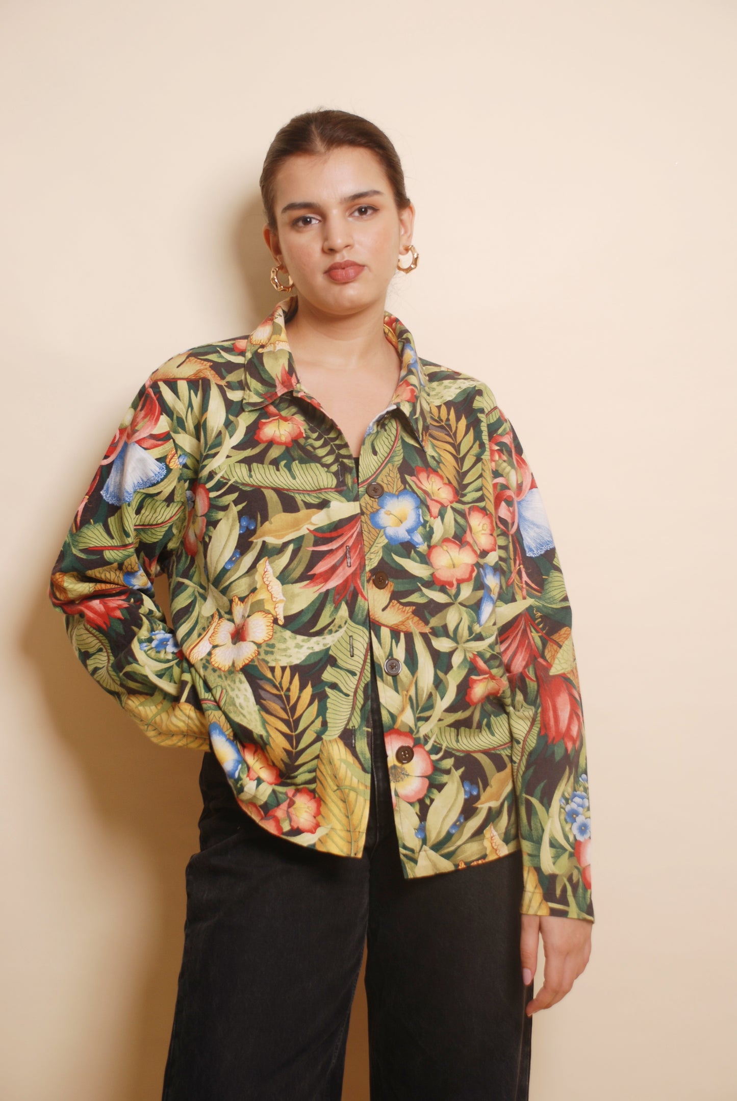 Multicolour tropical print shirt