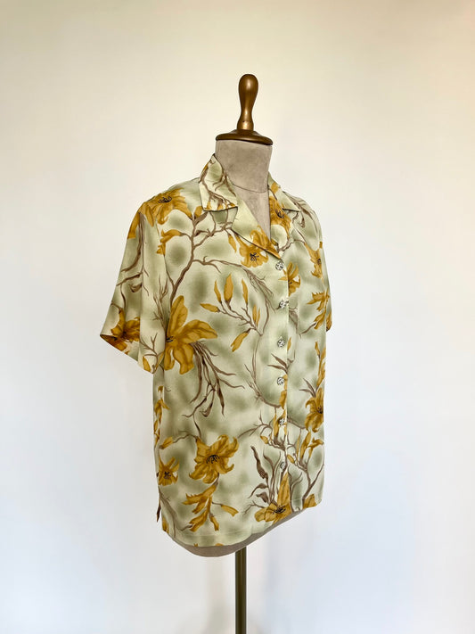 Sage green printed shirt