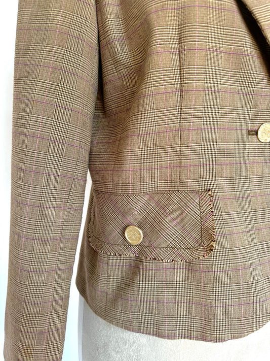 Brown classic plaid blazer