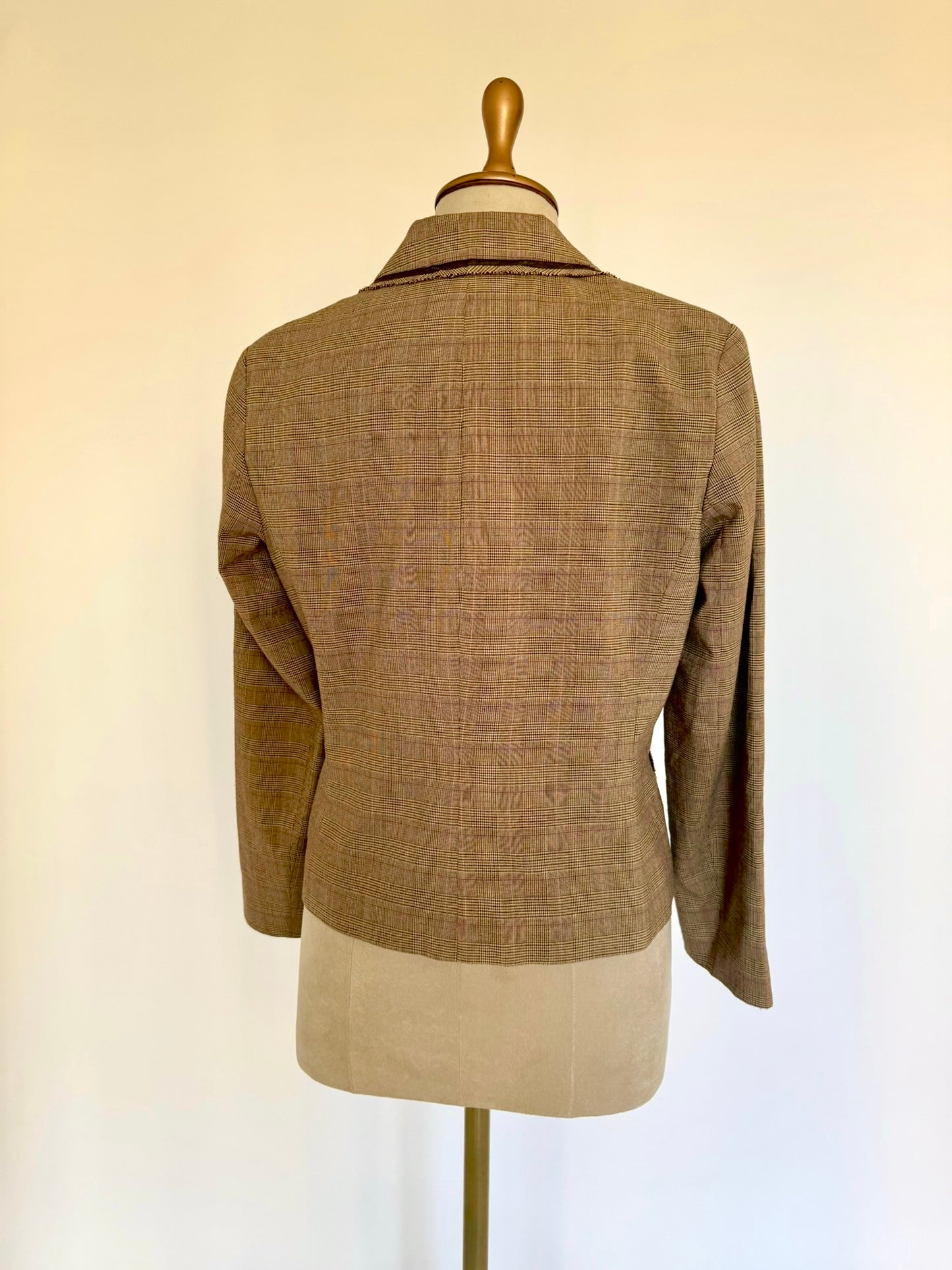 Brown classic plaid blazer