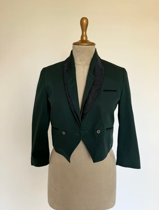 Cropped olive green blazer