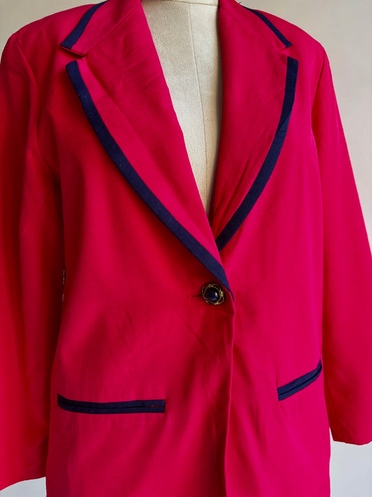 Vintage pink piped blazer