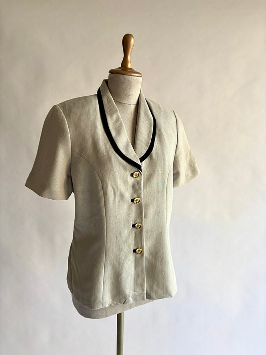 Cream short sleeved blazer