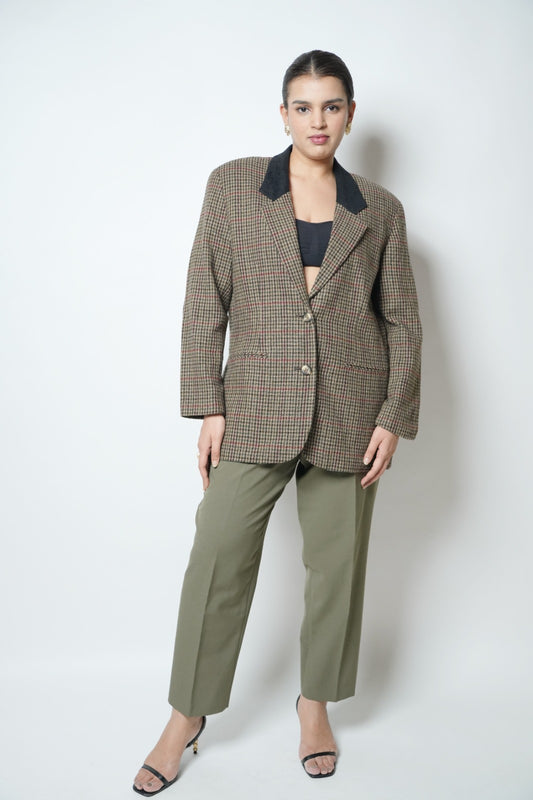 Vintage brown checkered blazer