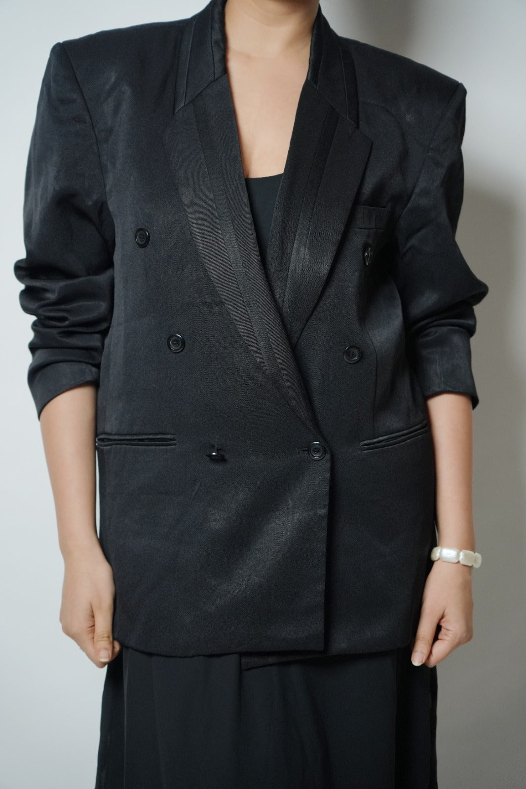 Vintage black double breasted blazer