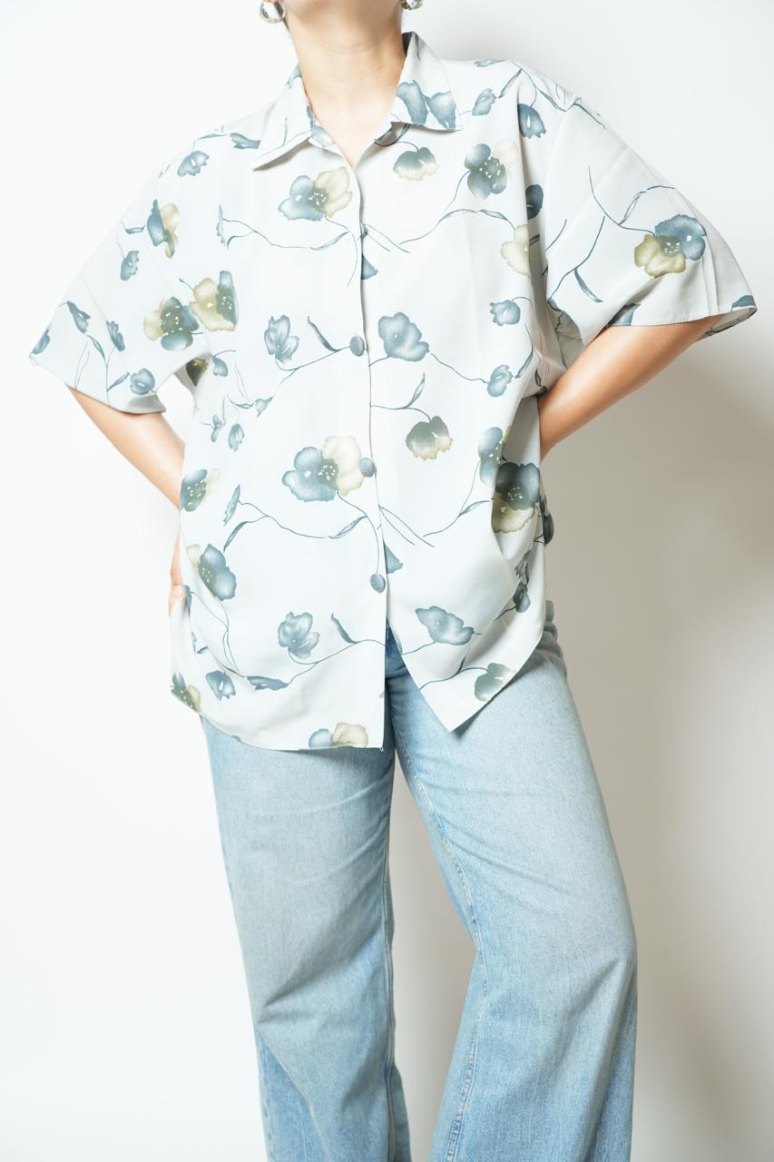 Light blue floral resort shirt