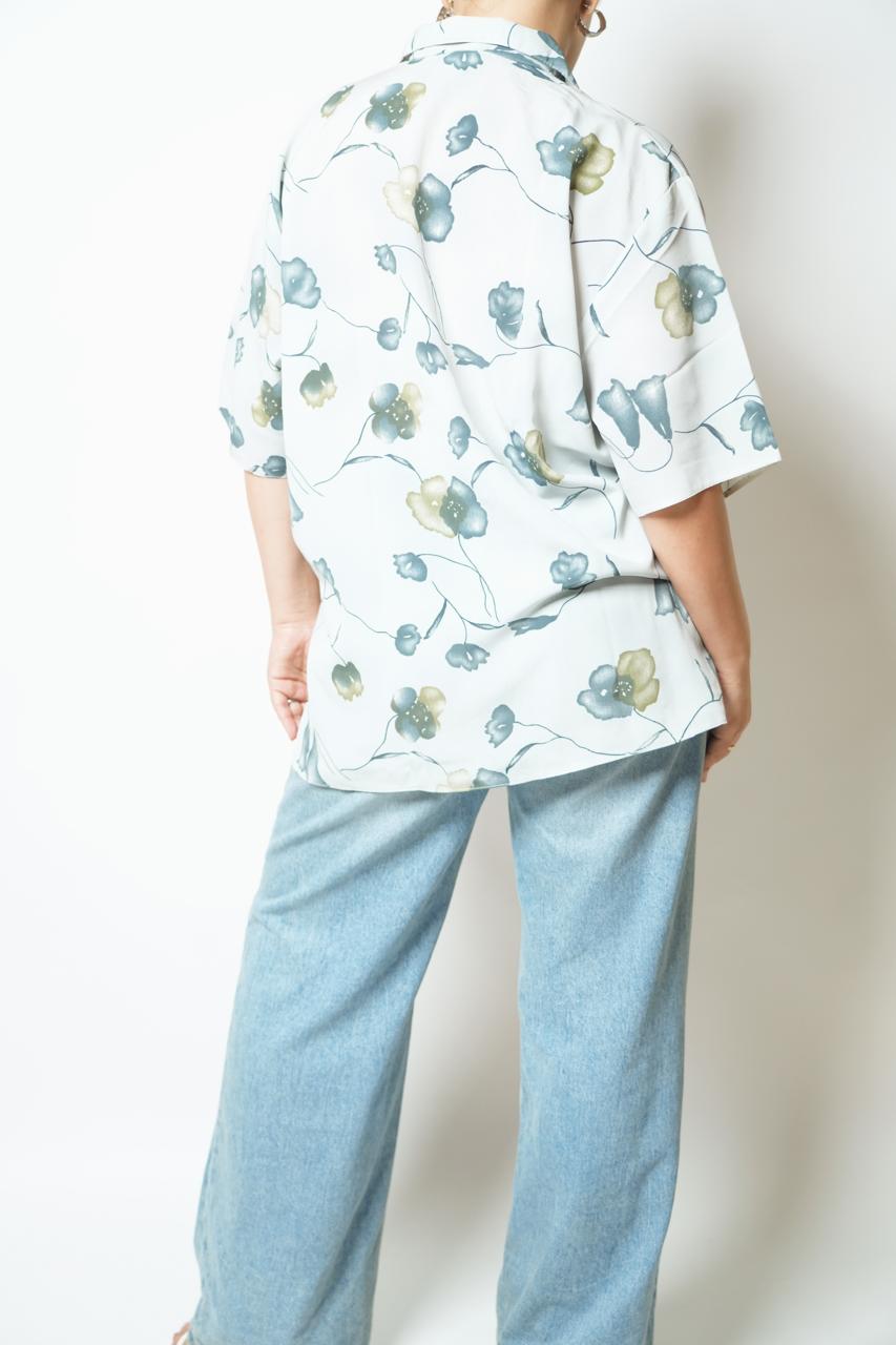 Light blue floral resort shirt