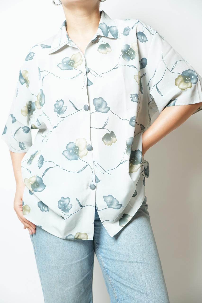 Light blue floral resort shirt