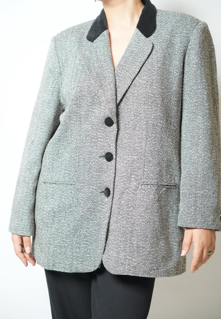 Vintage 80s grey textured blazer