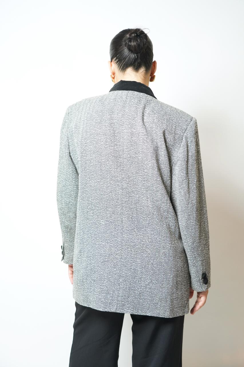 Vintage 80s grey textured blazer