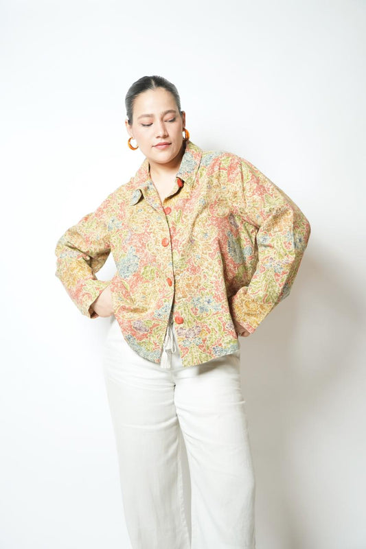 Vintage 90s multicolour printed shacket