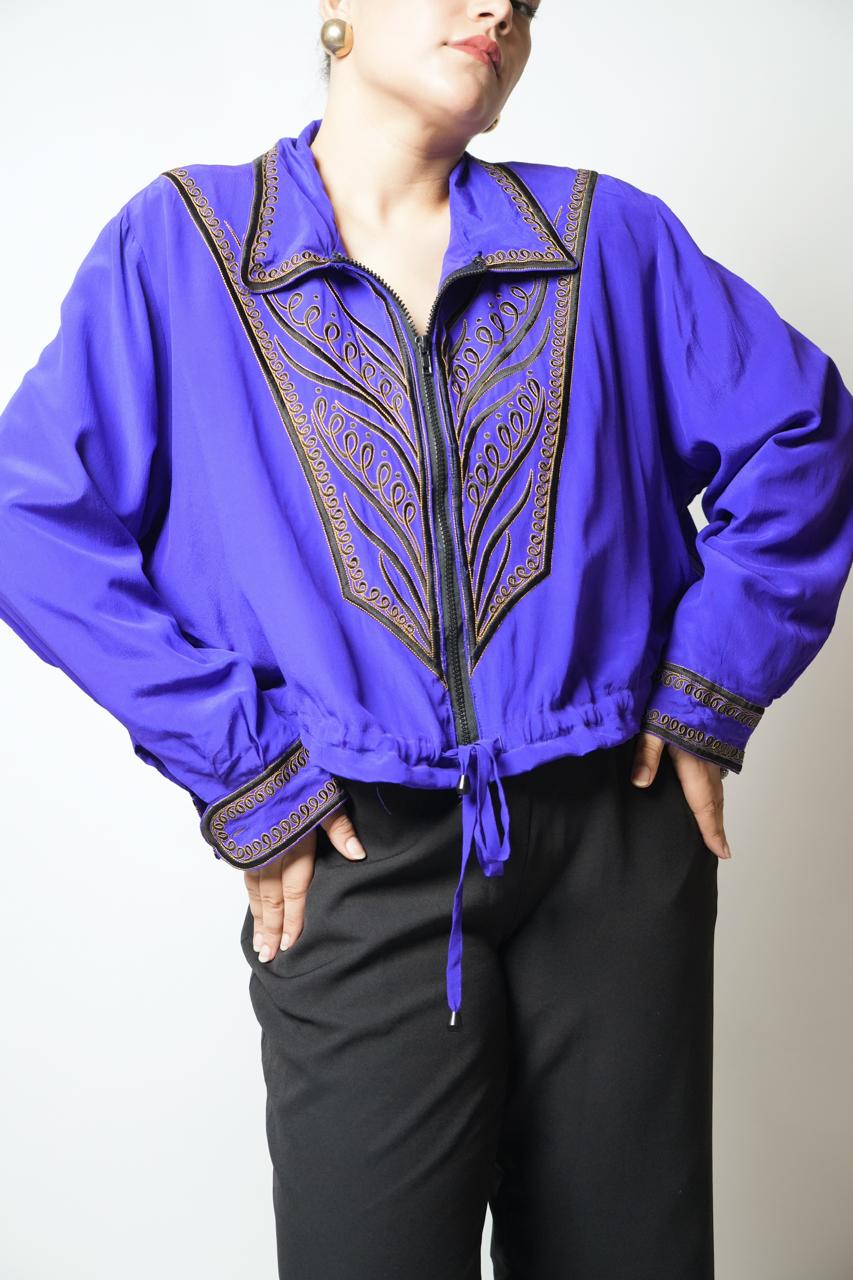 Vintage 90s silk embroidered jacket