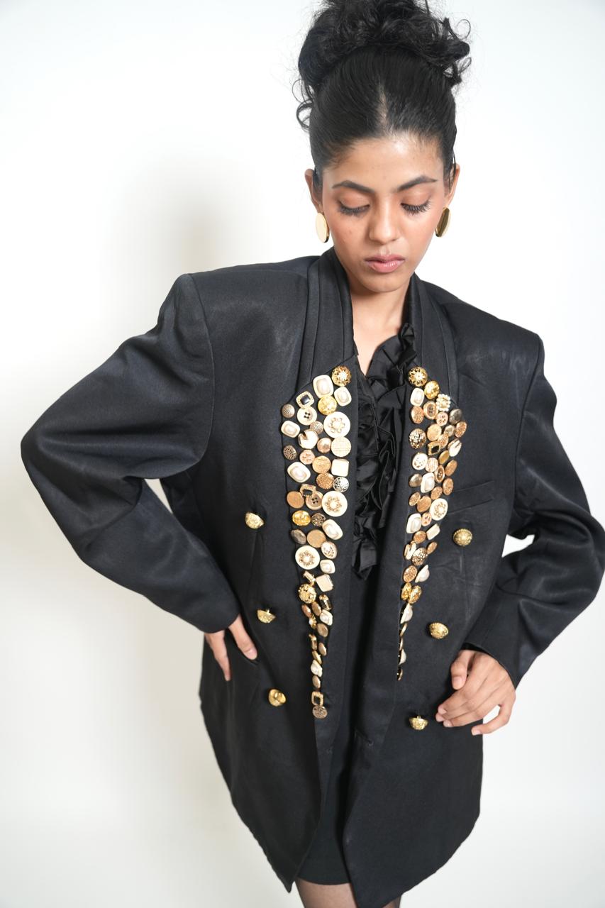 Vintage 90s double breasted blazer with ornamental buttons