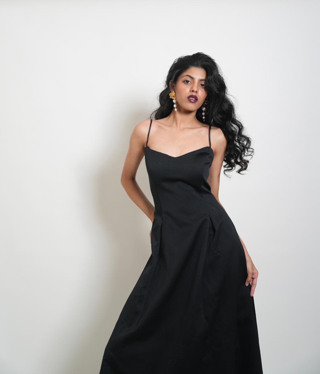 Vintage 90s black maxi dress