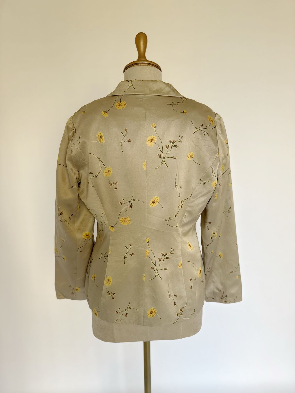 Metallic gold floral blazer