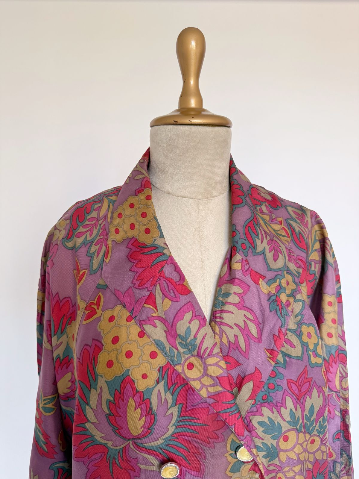 Vintage multicolour floral silk shirt