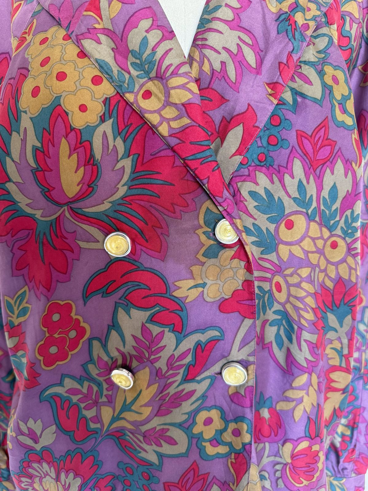 Vintage multicolour floral silk shirt