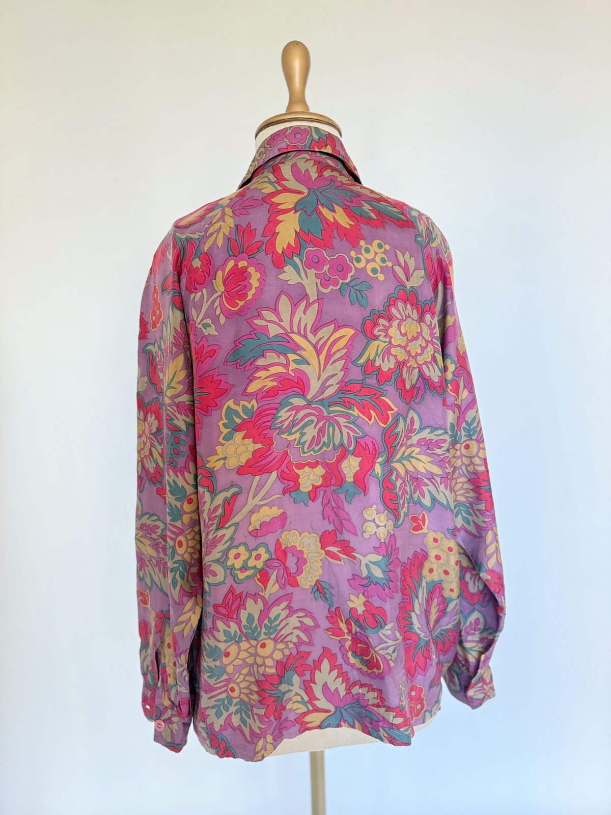 Vintage multicolour floral silk shirt