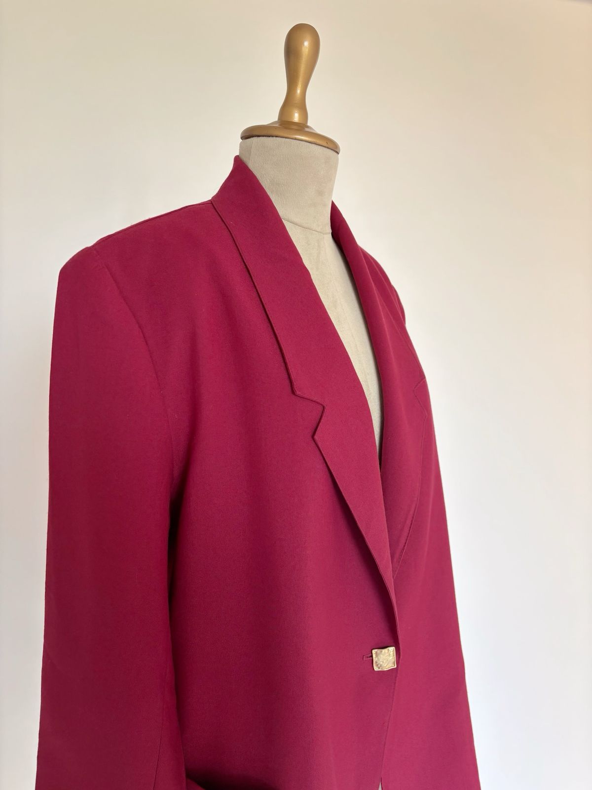 Maroon one button blazer