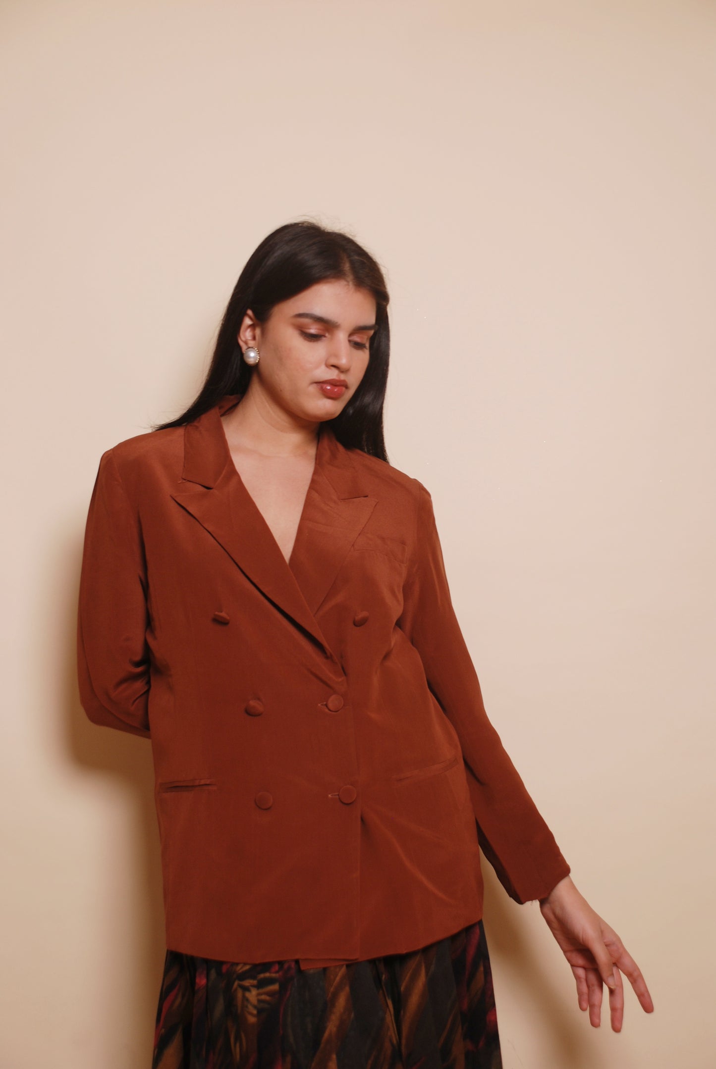 Vintage rust double breasted blazer