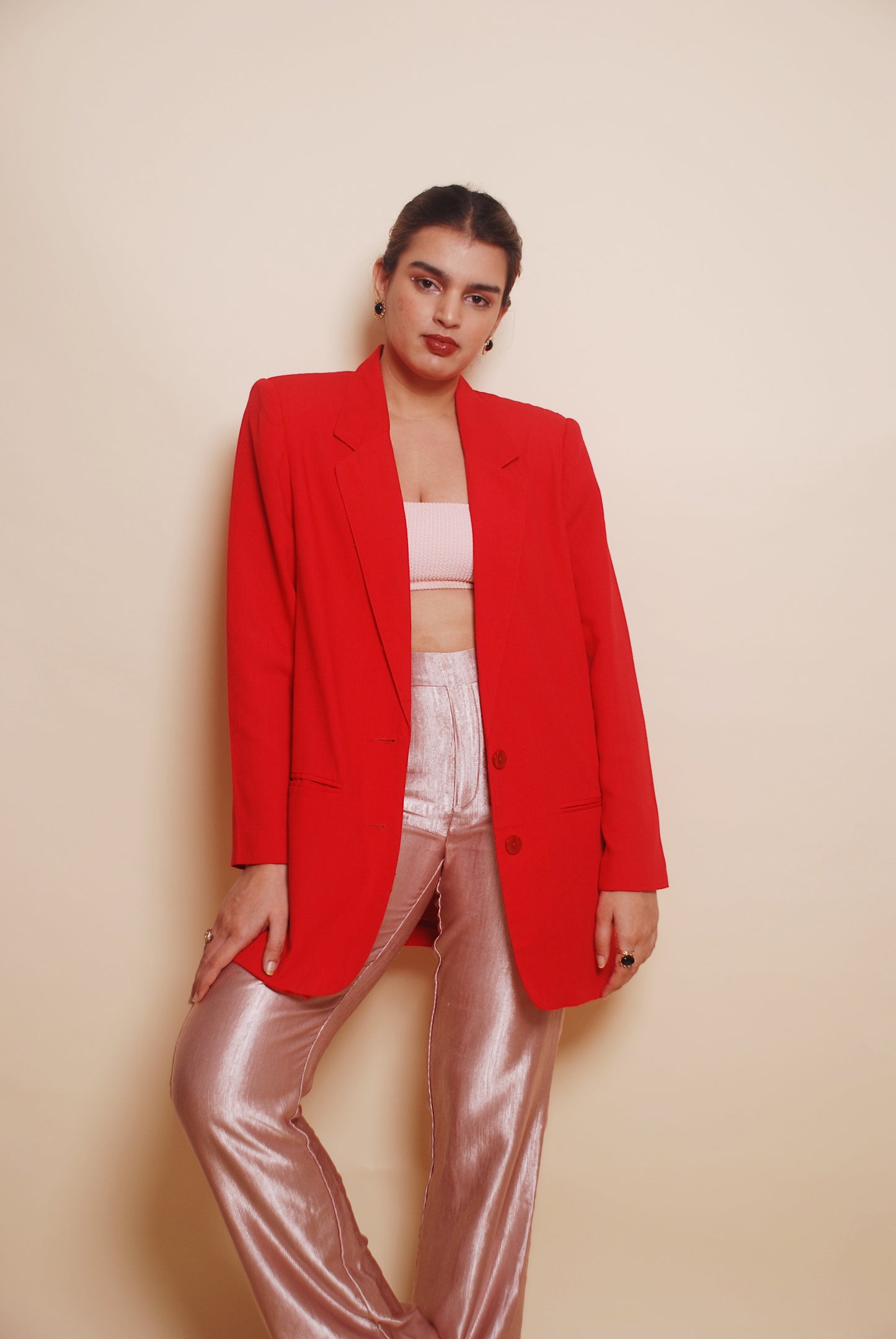 Vintage red long blazer