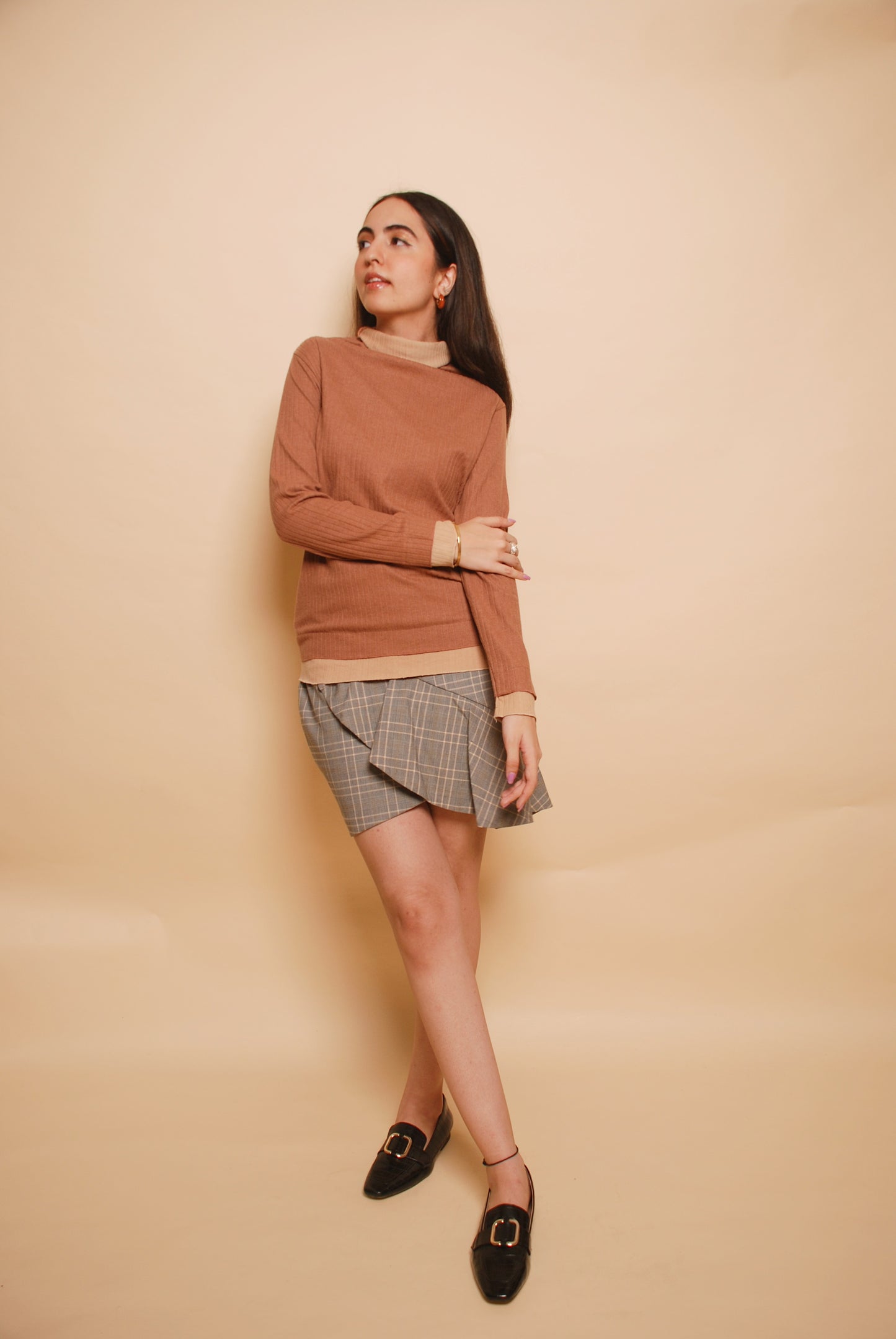 Brown high neck sweater