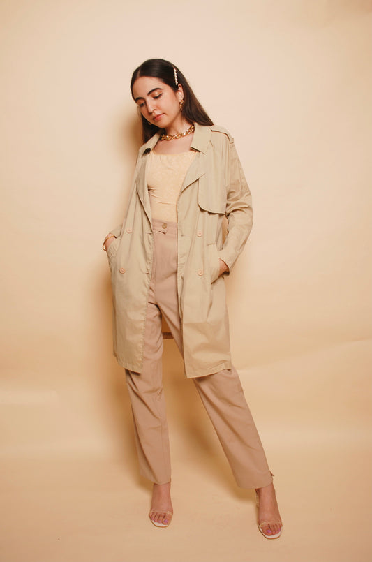 Beige lightweight trench coat