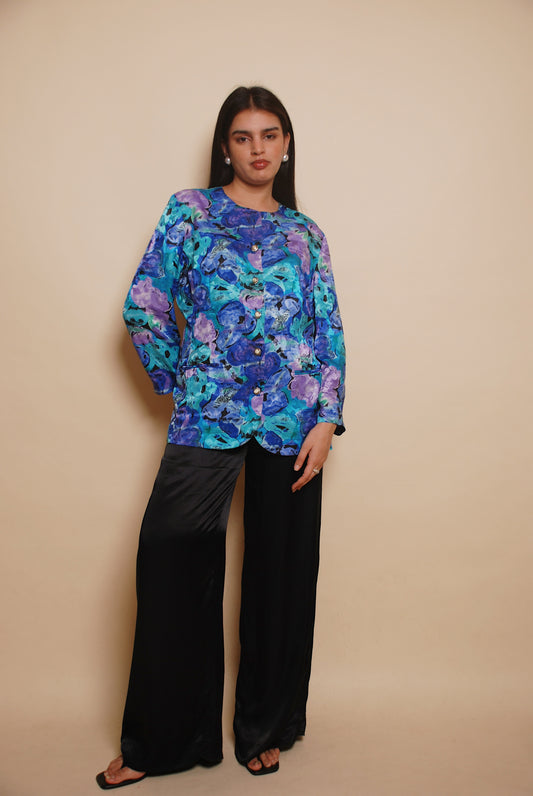 Multicolor printed long blouse