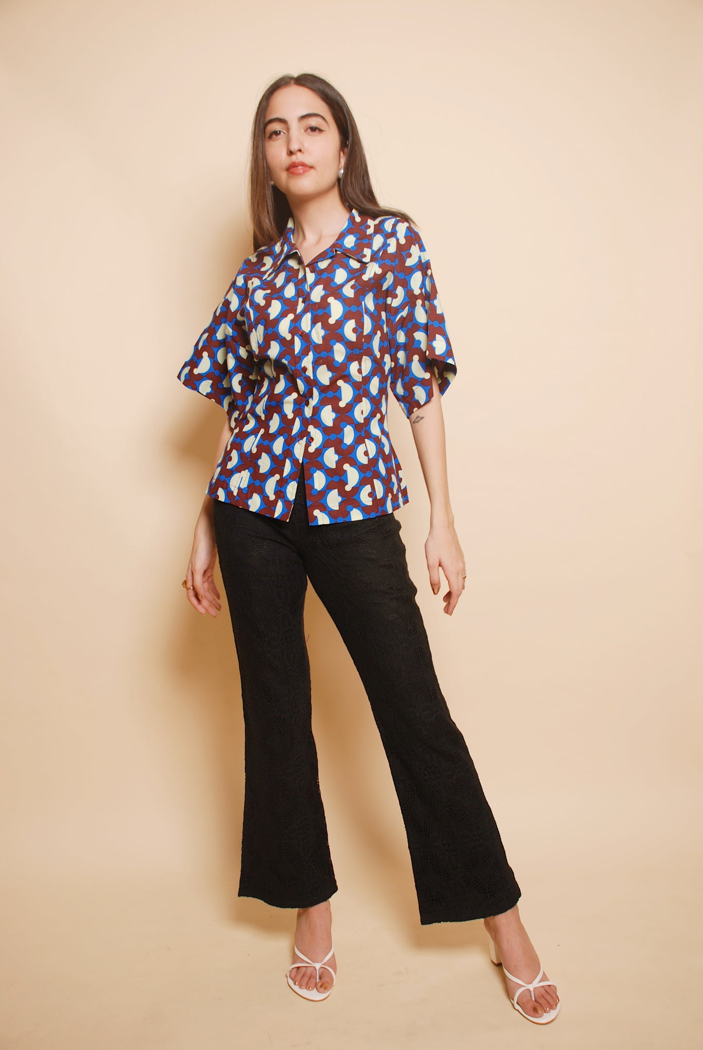 Multicolour printed structured shirt