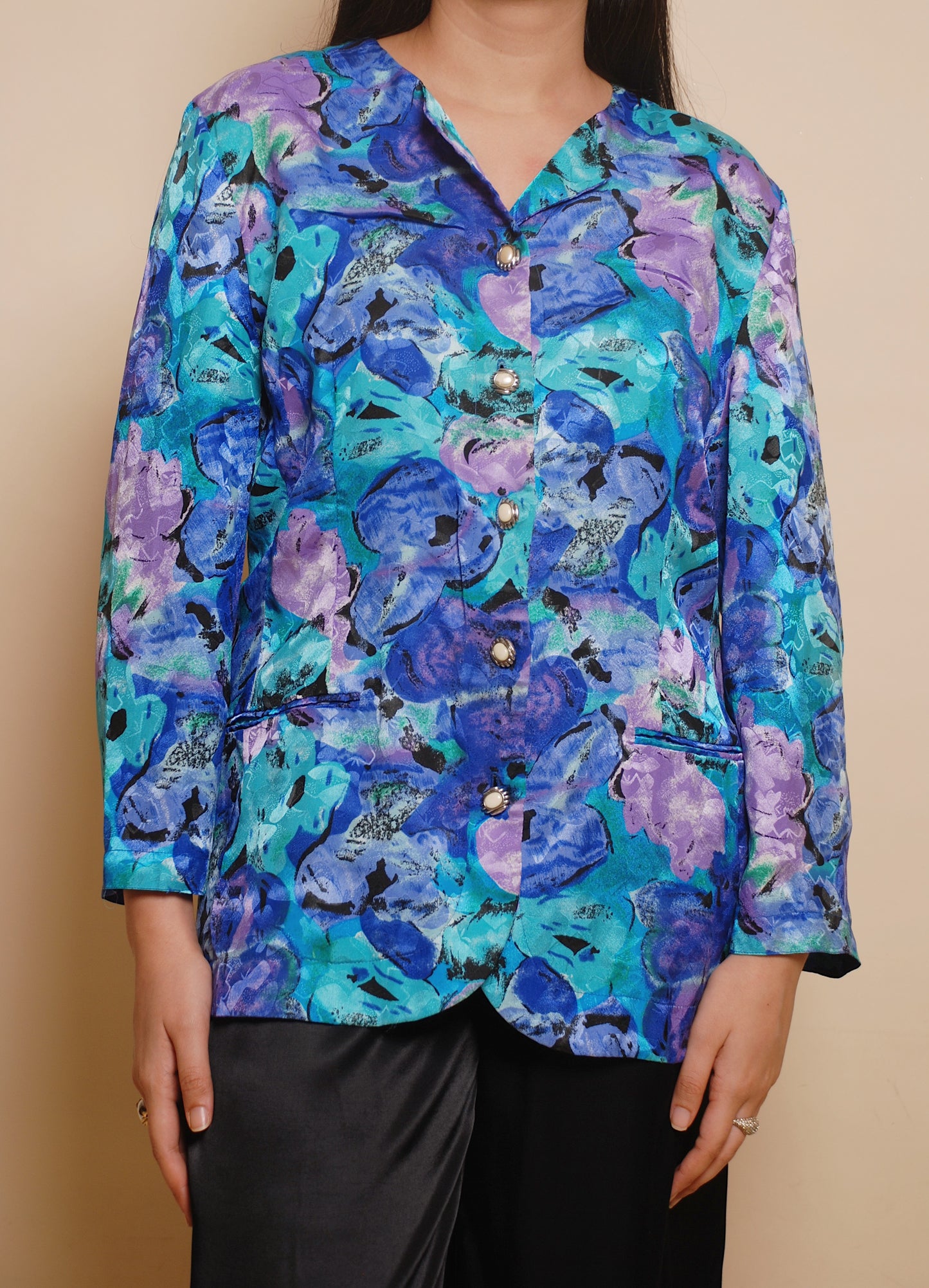 Multicolor printed long blouse