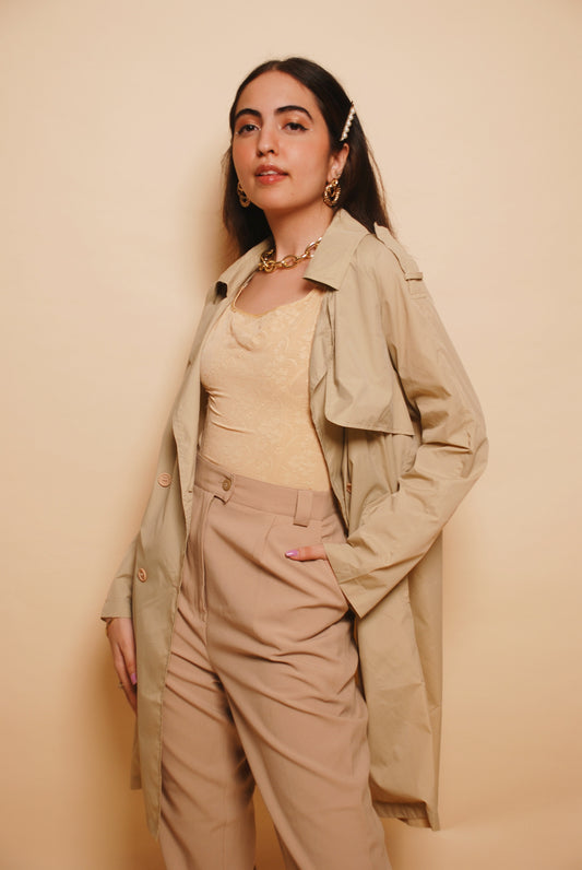 Beige lightweight trench coat