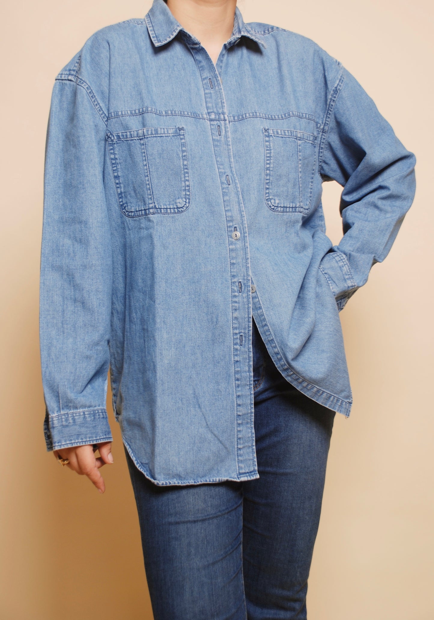 Light blue full sleeve denim shirt