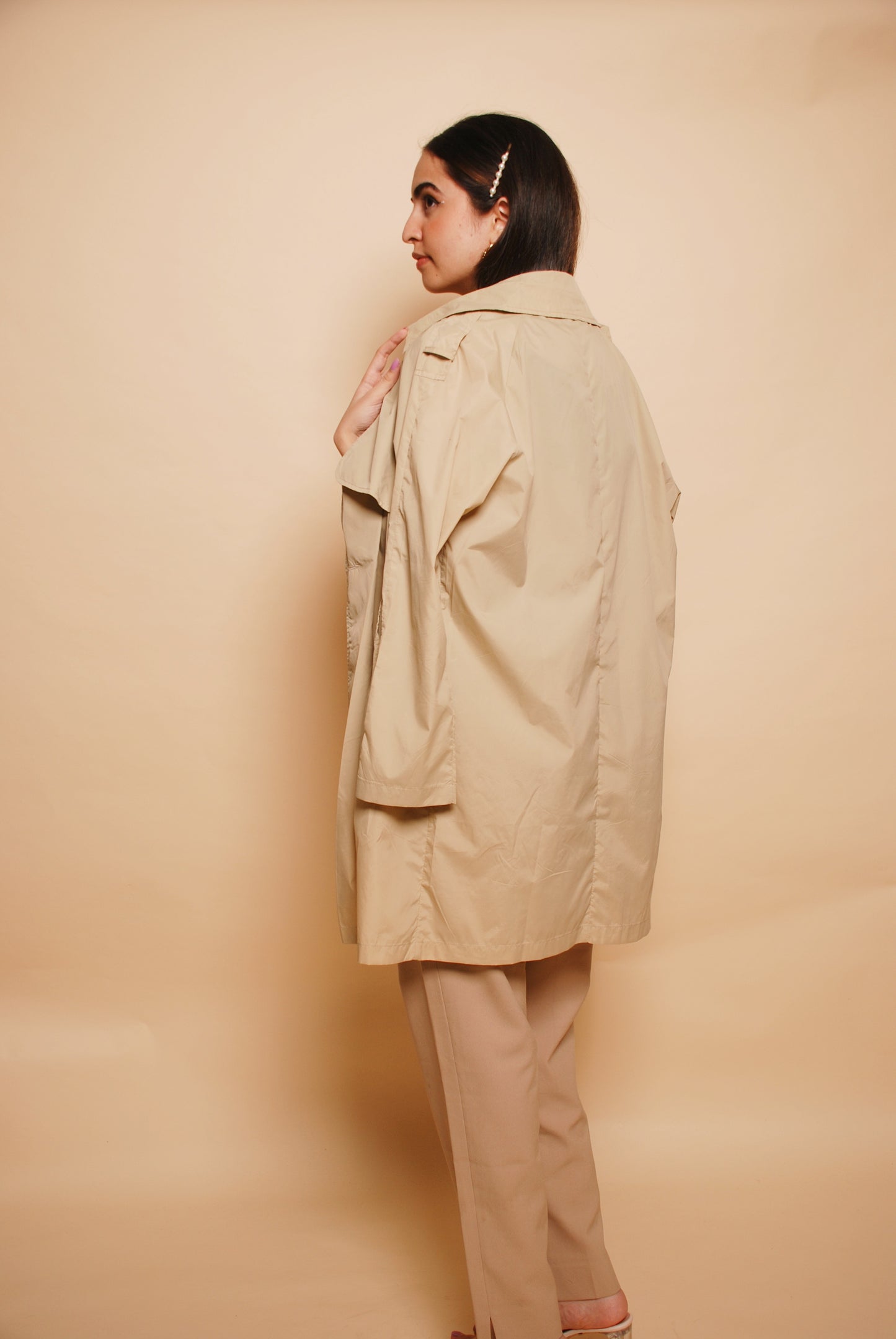 Beige lightweight trench coat