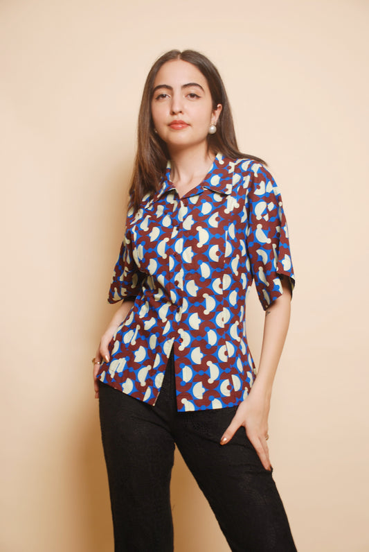 Multicolour printed structured shirt