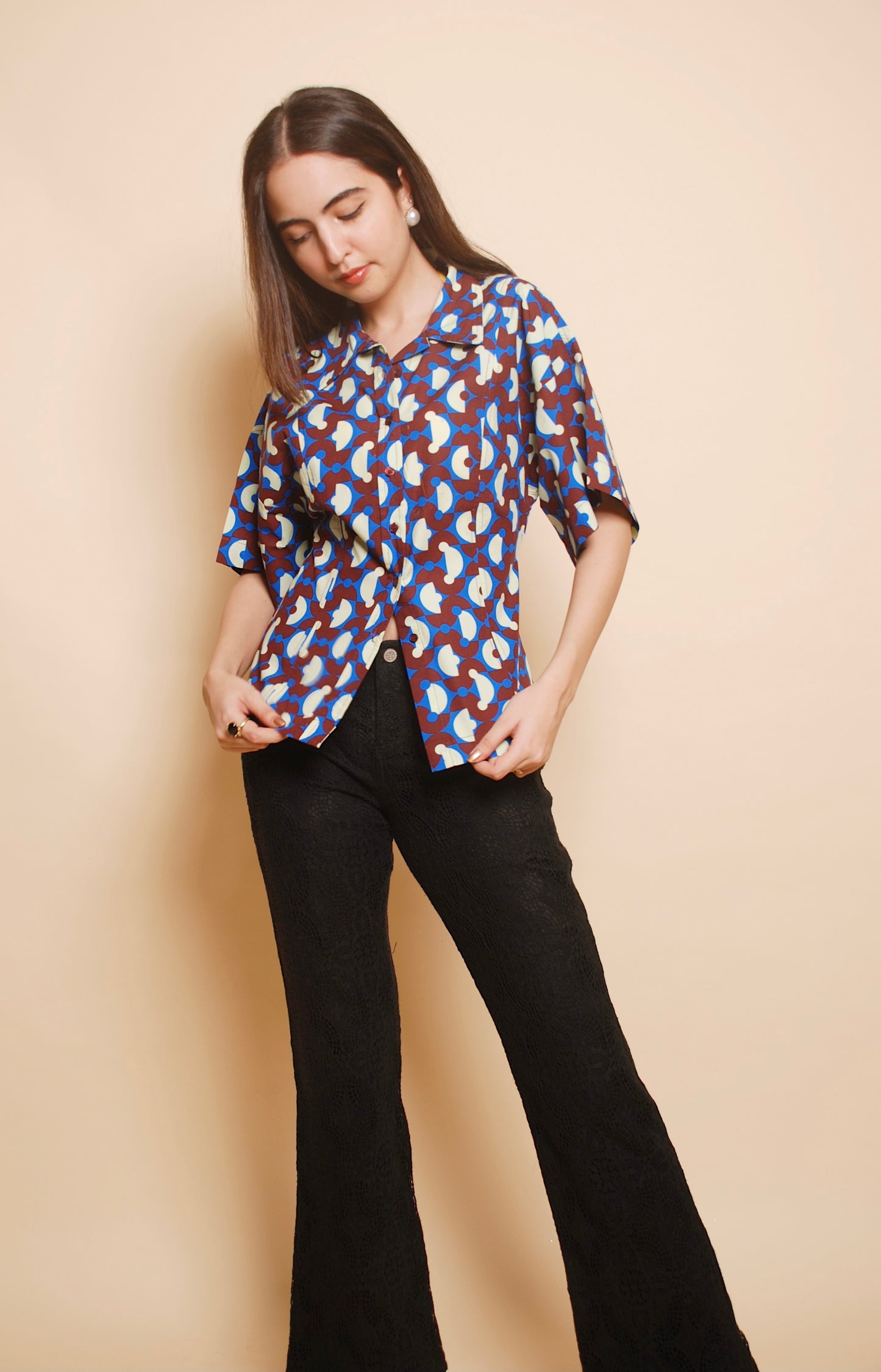 Multicolour printed structured shirt